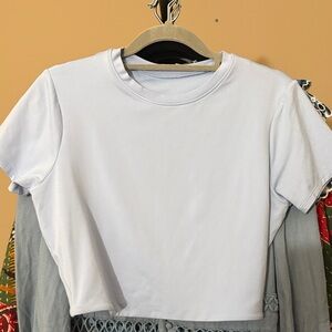 ALO- Cropped Cut Out Back Soft Jersey Tee- Size M